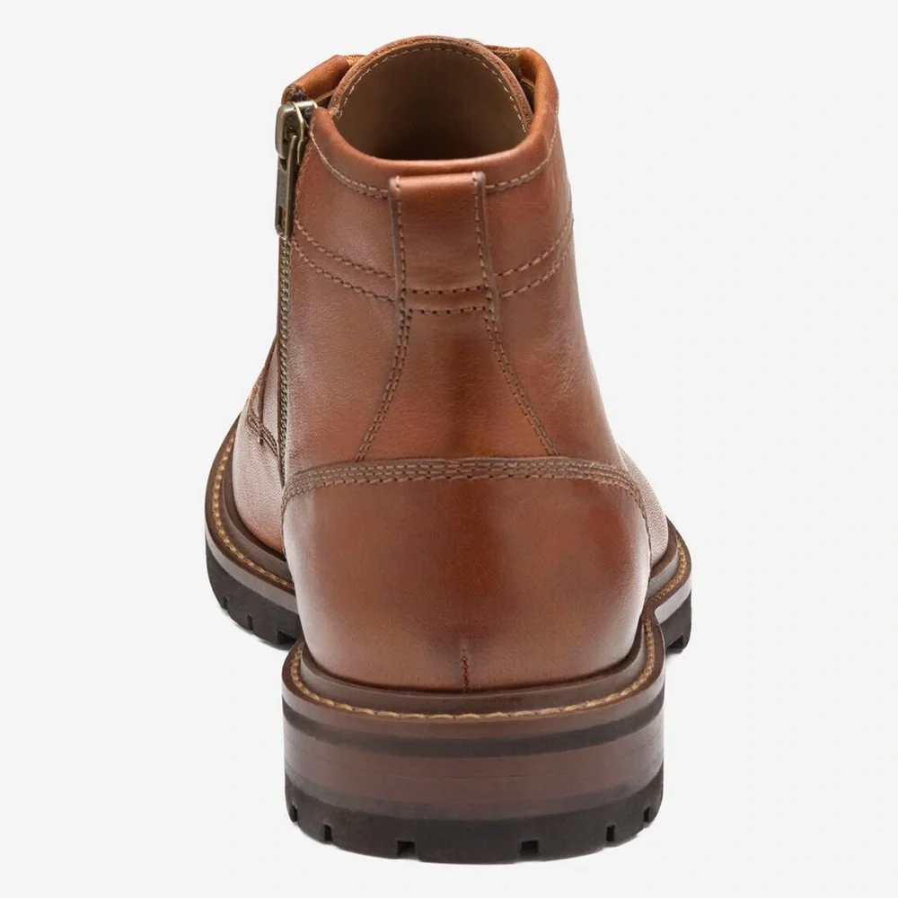 Johnston & Murphy Men's Barrett Leather Plain Toe Boot